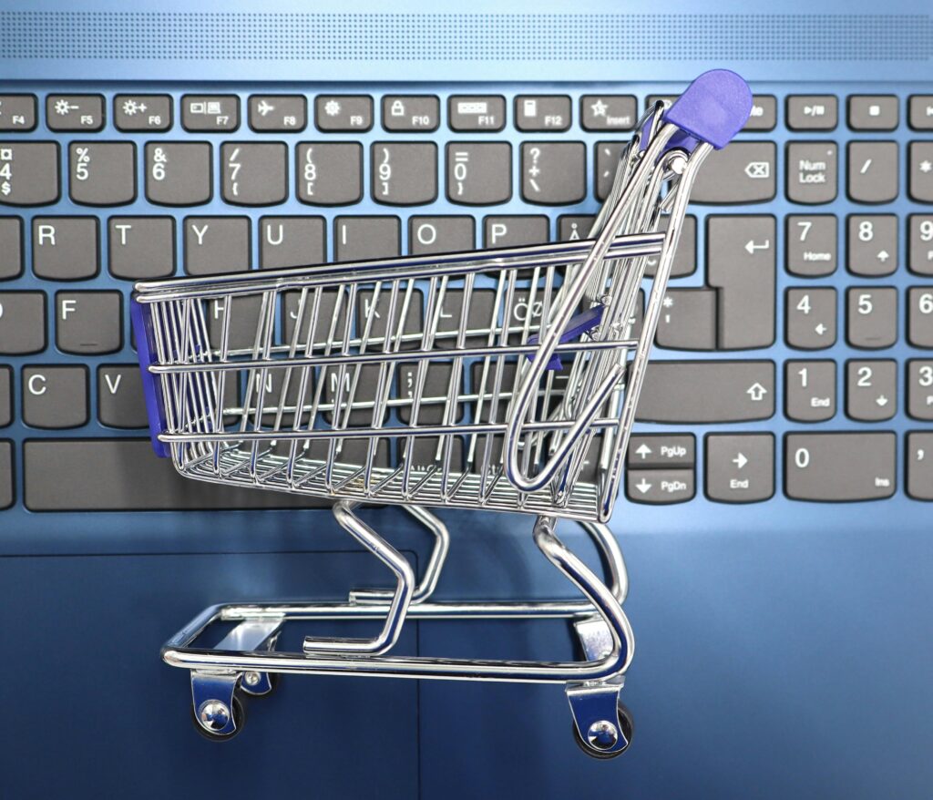 Grafika związana z zakupami online i e-commerce